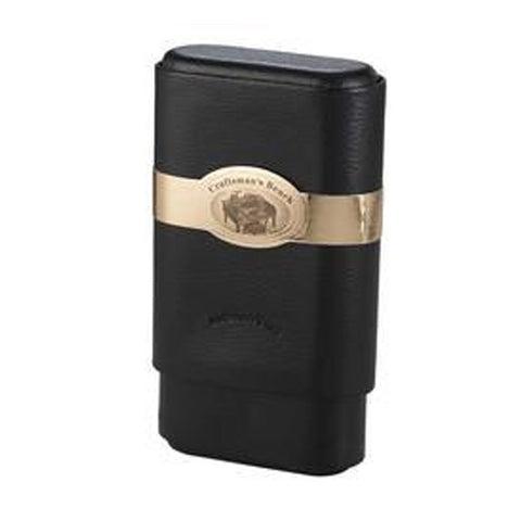 Cigar Case: Craftsman's Bench Black Leather - Robusto