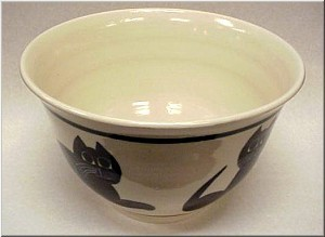 Pottery: Black Cat Bowl