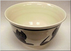 Pottery: Black Cat Bowl